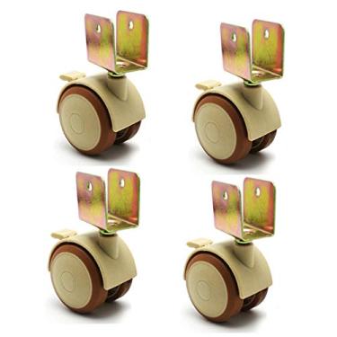 Imagem de 4 rodas giratórias de borracha para móveis de carrinho, sem arranhões/ruído, rodízios de substituição resistentes, rolamento suave, ideal para fácil mobilidade e perfeito para casa ou escritório
