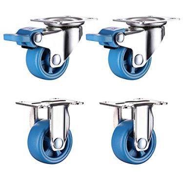 Imagem de Rodas de rodízio resistentes de 10 cm - Rodas giratórias para móveis e carrinhos, nylon durável, ideal para vasos de flores e molduras, rodízios de substituição para facilitar a mobilidade