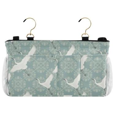 Imagem de Burbuja Organizador de armazenamento suspenso de cabeceira de guindaste com 2 alças e ganchos para casa dormitório universitário beliche cama de hospital berço