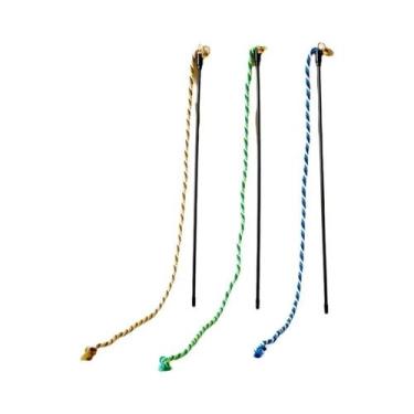 Imagem de Brinquedo Interativo Para Gatos Com Pena, Fita De Cetim E Varinha Com 