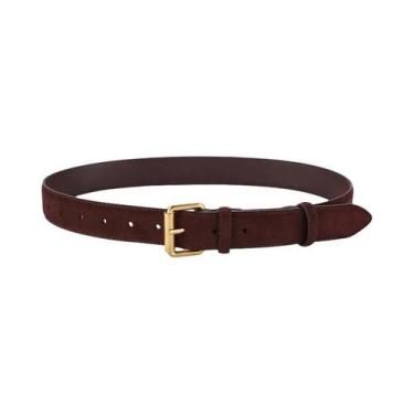 Imagem de Cinto Feminino De Couro Camurça Estilo Vintage Com Fivela Dourada 3,3c