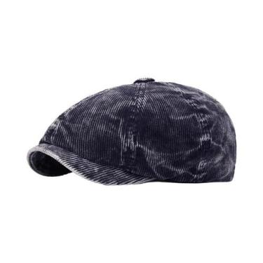 Imagem de Boina Unissex De Corduroy Para Cabeças Grandes, Chapéu Octogonal Quent