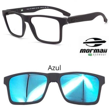 Imagem de Armação De Grau Mormaii Swap Ng2 6153 Preto Fosco com 2 clipon, Azul