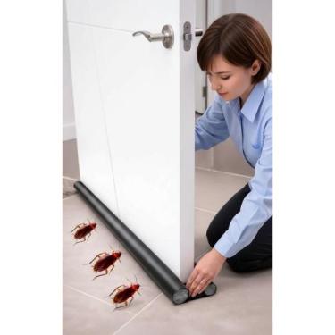 Imagem de Veda Porta Rolo 90cm Impermeável Ajustável Preto - Congratulations Sto