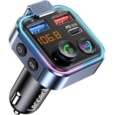 Imagem de Transmissor FM Bluetooth 5.3 PD30W QC3.0 com luz RGB preta - taiyuanke