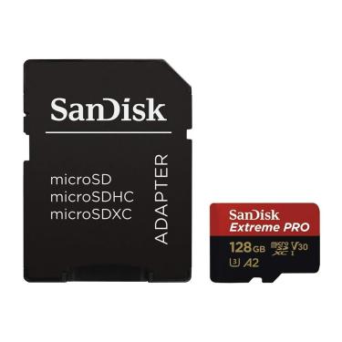 Imagem de Cartão de Memória Micro SD Sandisk Extreme Pro U3 V30 4K 128GB SDSQXCD-128G-GN6MA