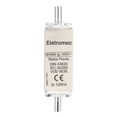 Imagem de Fusível Eletromec NH000 NH000GL063C Aplicação Elétrica 63A 500V Branco Proteção Circuito Industrial