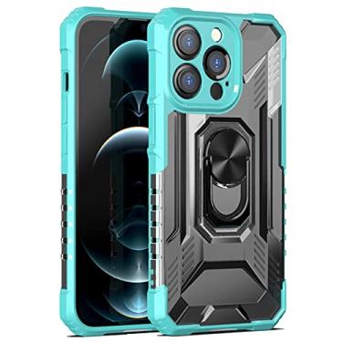 Imagem de LAHappy Capa para iPhone 13 Pro Max/13 Pro/13/13 Mini, anel de suporte de proteção de grau militar com absorção de choque, capa protetora resistente, verde, 13 Pro de 6,1 polegadas