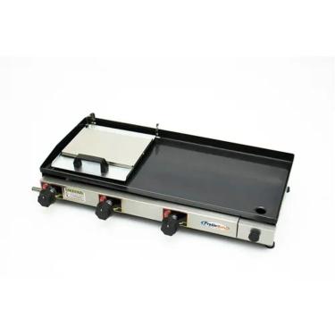 Imagem de Chapeira Chapa A Gás Semiprofissional de Lanches porção 70x30 MAX PREMIUM Baixa Pressão com Prensa