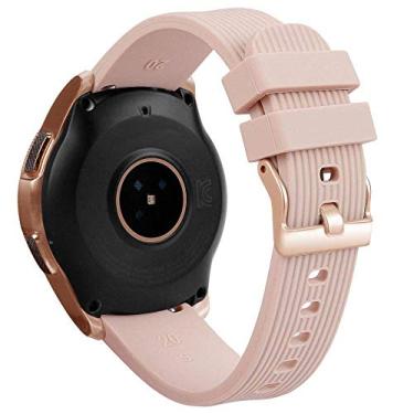 Imagem de Pulseira Clássica 20mm compatível com Galaxy Watch 42mm - Galaxy Watch Active - Galaxy Watch 3 41mm - Amazfit Bip - Marca LTIMPORTS (Rose)