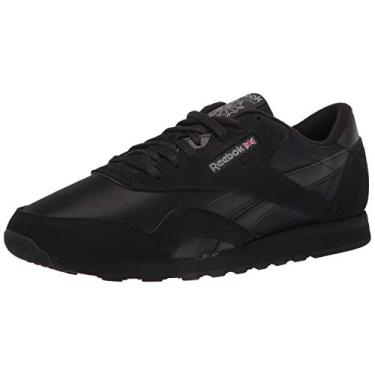 Imagem de Reebok Tênis masculino clássico de nylon, preto/cinza puro, 46, Preto/cinza puro