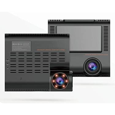 Imagem de Câmera veicular 4G WiFi Android DVR com assistência de carro WiFi GPS faixa de registro botão SOS 1080p lente dupla frontal e interna visão noturna infravermelha 24h monitor remoto para táxi