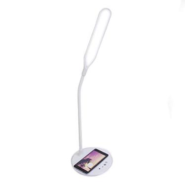 Imagem de Luminária LED articulada Vivitar PWRFL com base para carga sem fio de Smartphone – Branca