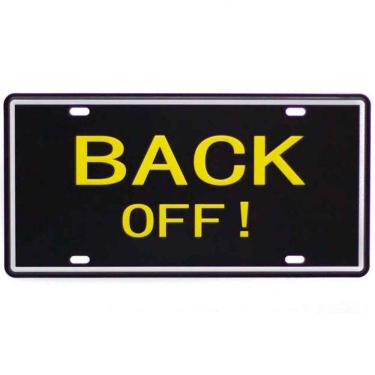 Imagem de Placa De Metal Decorativa Back Off