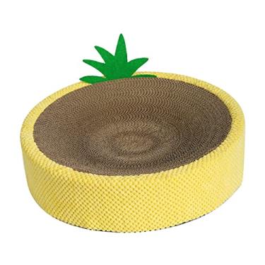 Imagem de IEUDNS Arranhador de gato cama de papelão 41 x 10 cm material ondulado redondo brinquedos para gatos