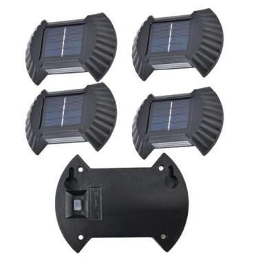 Imagem de Luminaria Solar Parede Balizador Resistente Arandela 4 Und Decorativa 