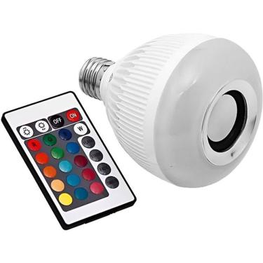 Imagem de Lâmpada Bulb Led Rgb Com Caixa De Som Musical Bluetooth Controle Remoto Bivolt