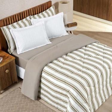 Imagem de Edredom Cobertor Daily Super King Malha Listrado Dupla Face - Casa Sca