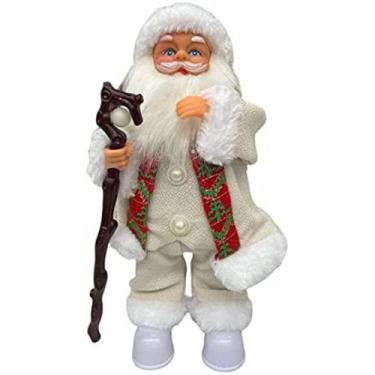 Imagem de Papai Noel Branco Musical Com Movimento E Luzes A Pilha - Rio Master