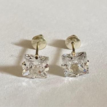 Imagem de Brinco Baby Pedra Quadrada 5mm Prata 925 Tarraxa Tipo Baby - MPJoias