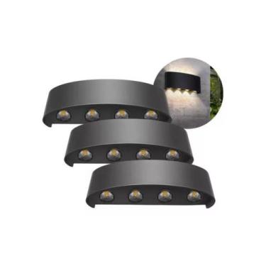 Imagem de Arandelas Meia Lua SLBD 8 LED 2 Focus Preto 3.000 K Branco Quente - HI