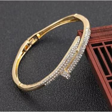Imagem de Bracelete cravejado feminino - banhado a ouro 18k - ToJoia18k