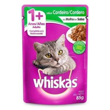 Imagem de Ração para Gatos Whiskas Adulto Sachê Cordeiro 85g - Embalagem com 20 