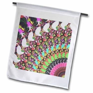 Imagem de 3dRose fl_53331_1 Bandeira de jardim, 30,5 x 45,7 cm, imagem esportiva de taco de golfe de disco abstrato com disco Frisbee colorido