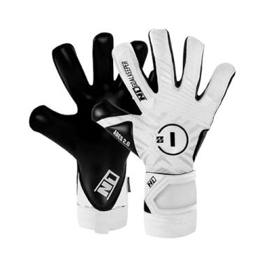 Imagem de N1 Goalkeeper gloves Ares UGT+ Luvas de Goleiro Adulto para Futebol Profissional. Corte Híbrido Ajustável. De Latex Alemão Ultraleve com Fechamento Duplo Fita. Aderncia Extrema e Precisão. Branco. 9