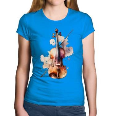 Imagem de Baby Look Algodão Violino - Foca na Moda, Azul, M