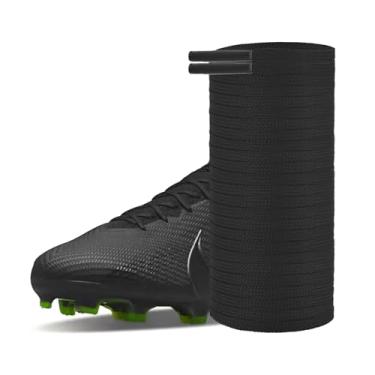 Imagem de UamGlsob Cadarços de sapato de futebol de 4 mm para tênis Nike Mercurial, cordões de substituição de cadarços planos finos para tênis de futebol, Preto, 63''/160cm