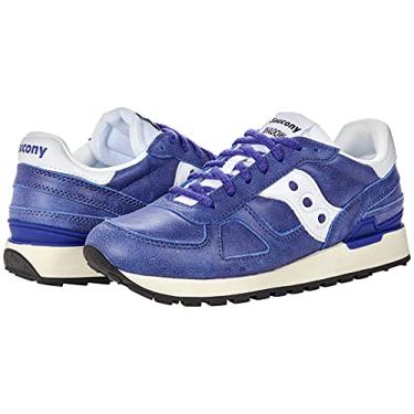 Imagem de Saucony Tênis unissex Shadow Original para adultos, Azul/branco, 5 Women/3.5 Men