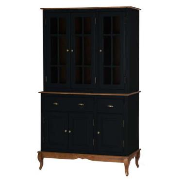 Imagem de Arca Oratório 6 Portas 2 Gavetas 60841 Hannover - Linz Móveis, Preto/I