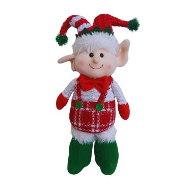 Imagem de Boneco Decorativo Elfo Natalino 35cm Em Pé Vermelho e Branco.