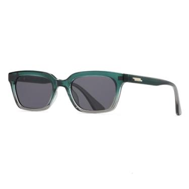 Imagem de VFDHN Óculos de sol feminino UV400 masculino, armação de PC, proteção solar para acampamento e praia (verde e cinza)