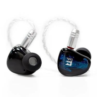 Imagem de keephifi TRI Starriver in Ear Monitor, fones de ouvido com fio, fones de ouvido dinâmicos de berílio + diafragma de titânio metálico, alívio de pressão de ouvido confortável (azul, 3,5 mm)