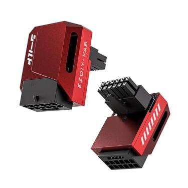 Imagem de EZDIY-FAB Adaptador PCIe 5.1 - 600W 12 + 4 pinos, conector de alimentação GPU 12VHPWR de 16 pinos, adaptador GPU 12V-2x6, ângulo reto de 90 graus - compatível com RTX 3090Ti, 4070Ti, 4080, 4090 GPU -
