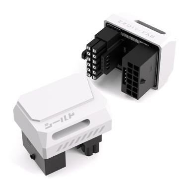 Imagem de EZDIY-FAB Adaptador PCIe 5.1 - 600W 12+4 pinos, conector de alimentação GPU 12VHPWR de 16 pinos, adaptador GPU 12V-2x6, ângulo reto de 180 graus - compatível com RTX 3090Ti, 4070Ti, 4080, 4090 GPU -