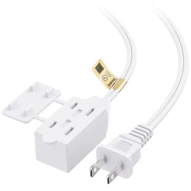 Imagem de Cable Matters Cabo de extensão de 2 garras AWG 16 2 pés, listado pela UL (cabo de extensão de 3 tomadas) com proteção contra adulteração branca