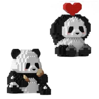 Imagem de QMEAKMONY Conjuntos de mini blocos de montar panda fofos micro mini pandas para adultos, micro nano tijolos, lembrancinhas de festa perfeitas para adolescentes. (389 peças)