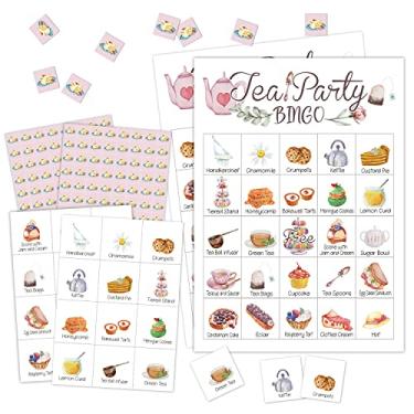 Imagem de RLCNOT Tea Party Bingo Game, 24 Players Bingo Game, for Kids, School Party, Birthday Party Garden Tea Bridal Party, Reception Activity Supplies - 007