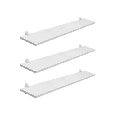 Imagem de Kit Com 3 Prateleira Estante Mdf Branca 20x80