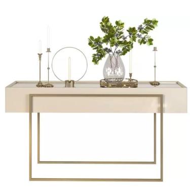 Imagem de Aparador Buffet Pilar Com Espelho Sala De Jantar Off White - Fabrica 1 Móveis