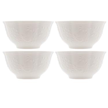 Imagem de Jogo 4 Bowl Tigela De Cerâmica New Bone Butterfly Flower Borboleta Flores 14cm Lyor