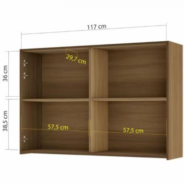 Imagem de Armário Aéreo Nesher Rainha Em Mdf 15mm Com 2 Portas E 1 Pra Nature