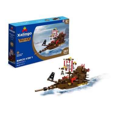 Imagem de Blocos De Montar Piratas Barco 4 Em 1 Com 297 Peças Xalingo