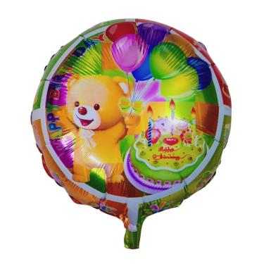 Imagem de Balão Metalizado Happy Birthday Urso - 18 Polegadas