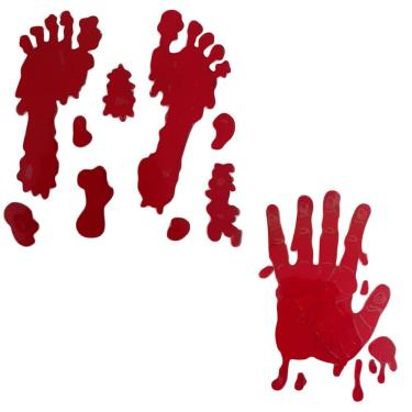 Imagem de Kit Adesivo De Gel Halloween Mão E Pés Sangrentos