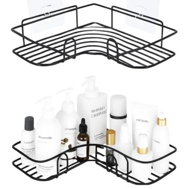 Imagem de Kit 2 Prateleira Nicho Para Banheiro Box Lavanderia Cozinha Porta Shampoo Sabonete - Suporte Metálico, De Canto Instalação sem Furos, Resistente e Durável,