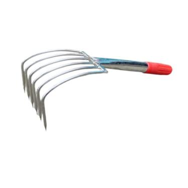 Imagem de IEUDNS Ancinho de mão, Ancinho de mão de jardim, Cultivador leve para soltar o solo, Ferramenta de jardinagem para gramados, pátios e jardins de praia, 6 Dente